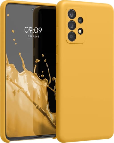 kwmobile telefoonhoesje geschikt voor Samsung Galaxy A52 / A52 5G / A52s 5G - Hoesje met siliconen coating - Smartphone case in mango