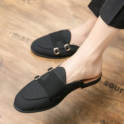 Canvas Leren Schoenen Heren Casual Luxe Merk Handgemaakte Penny Loafers Heren Instappers Flats Rijschoenen Wit Groen 46 zwart