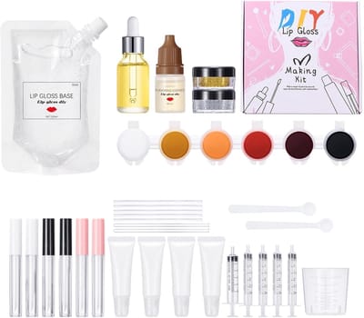 Lipgloss Maken Set - Lippenbalsem Productie - Zelf Creaties Maken - Natuurlijke Ingrediënten - 10 Tubes Inclusief - Diverse Kleuren