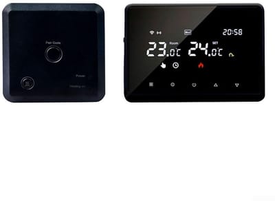 Store_8 - Programmeerbare wifi slimme thermostaat - Tuya app bediening - Spraakbesturing - Zwart - Draadloze thermostaat - Voor wandgemonteerde ket...