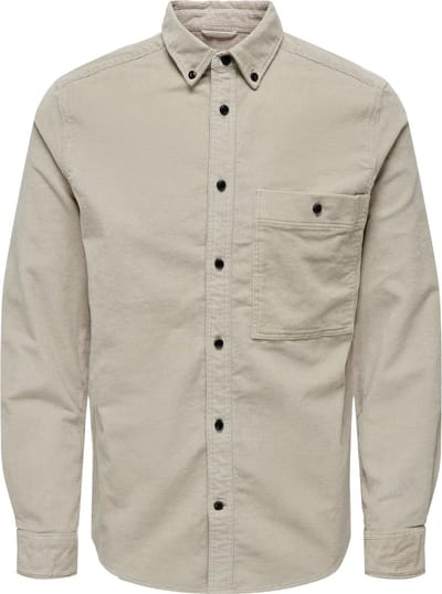 Only & Sons Overhemd Onsnewterry Reg Cord Ls Shirt Noos 22026296 Silver Lin Mannen Maat - M