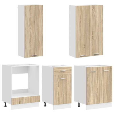 vidaXL - Keukenblok - LYON - 5 - st - Sonoma - Eiken - Bewerkt - hout