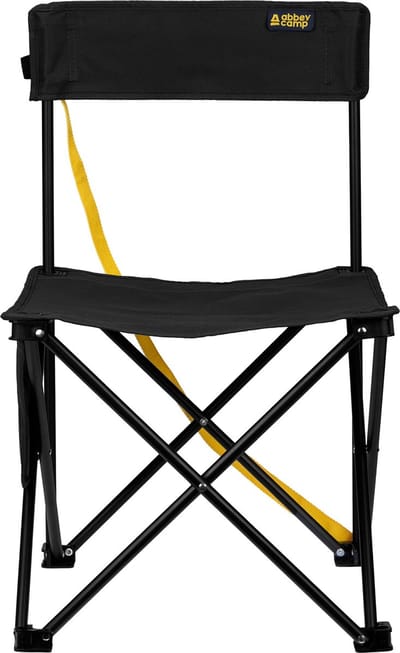 Abbey Camp Campingstoel Opvouwbaar - Laag - Zwart - 40x40x65cm - 80 KG
