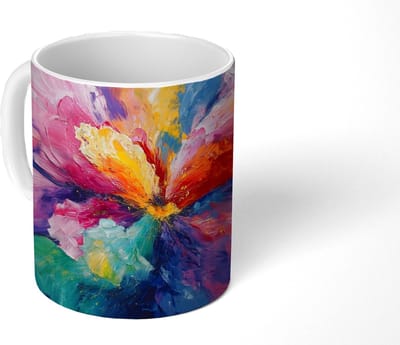 Mok - Koffiemok - Bloemexplosie - Veelkleurig - Bewegend - Mokken - 350 ML - Beker - Koffiemokken - Theemok