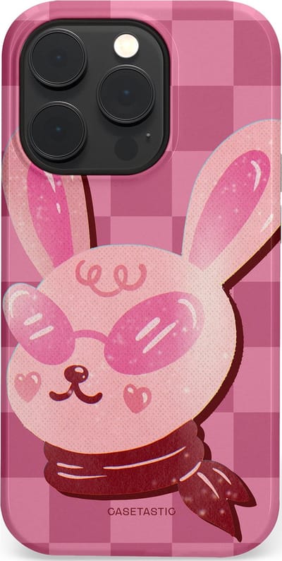 Casetastic Hoesje Geschikt voor Apple iPhone 14 Pro Magsafe - Stijlvolle Beschermende Duo-layer Case - Luxe konijntje