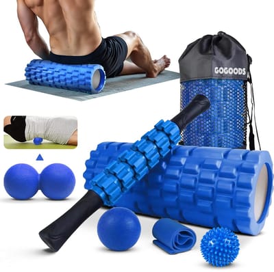 GoGoods® Foam Roller - 7-in-1 Spierherstel Set - Massage Stick - 3x Triggerpoint Bal - Met Weerstandsband - Fitness - Yoga