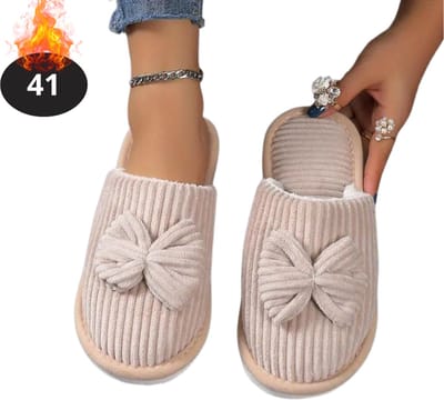 Nivard Warme Pantoffels - Sloffen - Slippers - Dames - Heren - Pluche - Maat 41 - Grijs