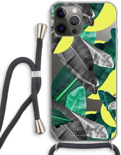 Case Company® - Hoesje met koord geschikt voor iPhone 12 Pro hoesje met Koord - Fantasie jungle - Telefoonhoesje met Zwart Koord - Bescherming aan alle Kanten en Over de Schermrand