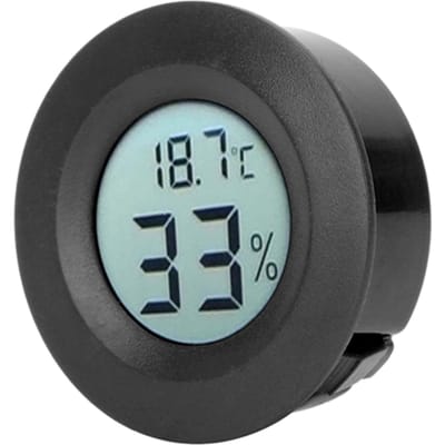 Mini Thermomètre Hygromètre Numérique LCD Encastré Circulaire Mètre d'Humidité Température Intérieur Noir noir