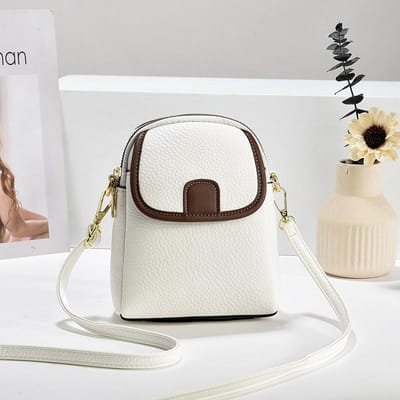 Nieuwe Tas Kleine Vierkante Tas Splicing Sfeer Contrastkleur Eenvoudig Macaron Kleur Trend Alles Schoudertas Handtas . white