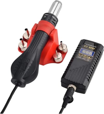 Heteluchtpistool Station - Soldeerstation Föhn - Elektronica Reparatie - Instelbare Luchtstroom - 750W Vermogen - Zwart