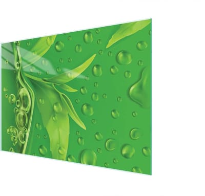 Glazen Kookplaat Afdekplaat - Snijplank Glas - Keuken Beschermen - Gehard Glas - 40 x 30 cm - Bladeren