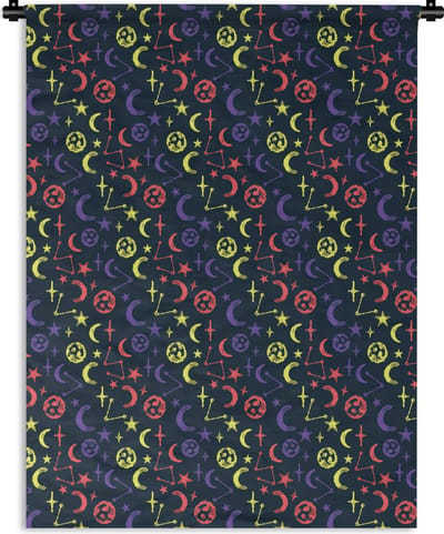 Wandkleed - Wanddoek - Sterren - Planeten - Design - 150x200 cm - Wandtapijt