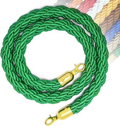 Barrièretouw - Wachtrij touw - Publiek sturen - Gevlochten nylon - 3 meter - Groen