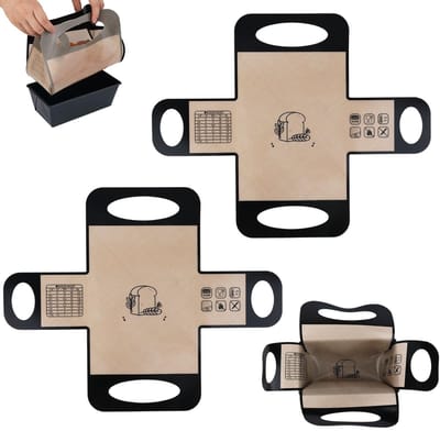 Allecto - Siliconen Broodbakmatten - Antiaanbaklaag - Herbruikbaar - Zwart en Beige - Perfect voor Zuurdesem - Geschikt voor Broodvormen van 23x1