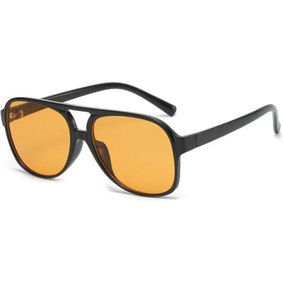 Klassieke Retro Vintage Luchtvaart Piloot Zonnebril Groot Montuur Luxe Designer Zonnebrillen 70s Zonnebrillen voor Dames Heren As picture orange