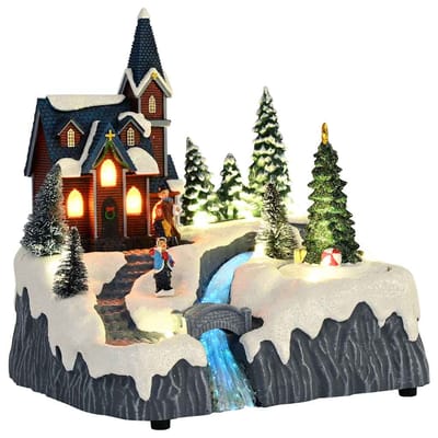 vidaXL - Kerstdorp - Decoratie - 20,5 - x - 17 - x - 21 - cm - Kunststof - Meerkleurig