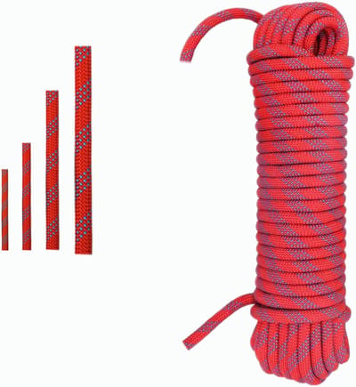 8 mm Polypropyleen Touw - 10 Meter Rood, Sterk en Duurzaam Touw voor Buitenactiviteiten, Varen en Klussen