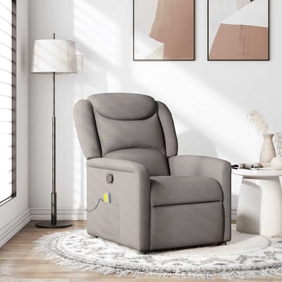 vidaXL - Massagestoel - verstelbaar - stof - taupe