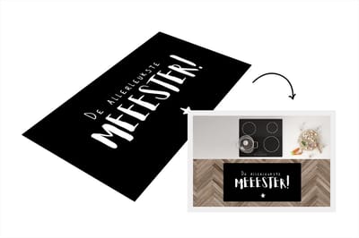 Keukenloper - Loper keuken - Meester - Quotes - Spreuken - De allerleukste meester - 120x60 cm - Keukenloper vinyl