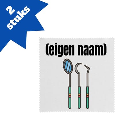 Akyol - tandarts materiaal met eigen naam brillendoekjes - Tandarts - mondhygiënisten/tandartsen - iemand die tandarts is of mondhygiënist - verjaardag - cadeau - kado - geschenk - 17,8 bij 17,8 cm - 2 stuks