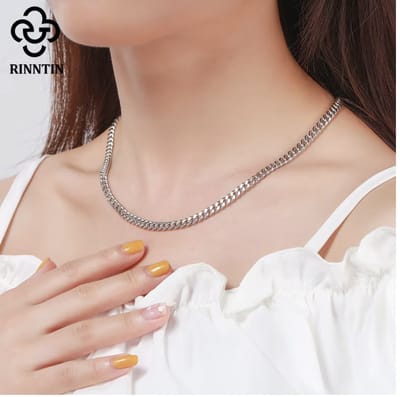 CHPN - Schakelketting - Zilverkleurige ketting - Schakelketting - Necklace - Chain - Zilverkleurig - 40CM - Unisex - Cadeautje - Mooie ketting - 3MM breed