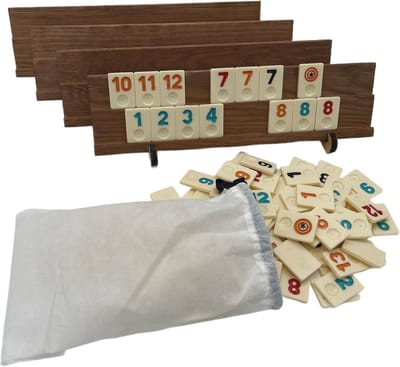 Houten Rommé Set - Familie Spel - Reis Spel - Stabiele Houten Kist - 33cm Breed