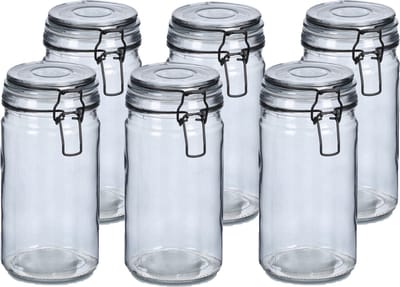 Zeller Weckpotten/inmaakpotten - 6x - 750 ml - glas - met beugelsluiting - D10 x H15 cm