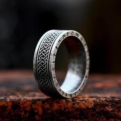 Nieuwe Vintage Nordic Viking Rune Ring Voor Mannen Vrouwen Eenvoudige 316L Rvs Viking Odin Brief Ring Retro Amulet Sieraden geschenken 12