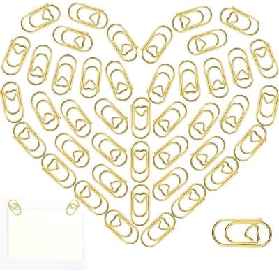 EXCITAT 130 stuks - Paperclips - Metalen paperclips - Herbruikbaar - Geschikt voor kantoor, studeerkamer, receptie, kliniek - Goud