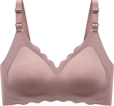 Wow Peach - Soft Seamless Voedings BH - Padded Beha - Zonder Beugel - Naadloos - Borstvoeding - Nursing - Mama - Comfort - Silky - Ademend - Kleur: Roze-bruin - Maat: Medium