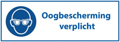 Oogbescherming verplicht tekstbord - kunststof 200 x 75 mm