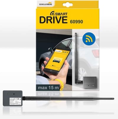 Schellenberg 60990 Garagedeur Afstandsbediening, Universele Garagedeuropener voor Smartphone met LED-verlichting