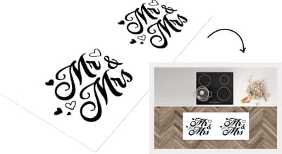 Keukenloper - Loper keuken - 'Mrs & Mrs' - Quotes - Spreuken - Trouwen - 120x50 cm - Keukenloper vinyl