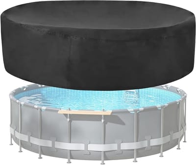 Zwembadafdekking - Rond zeil - Zwembad beschermen - Waterdicht Oxford stof - 200x200x30cm - Zwart