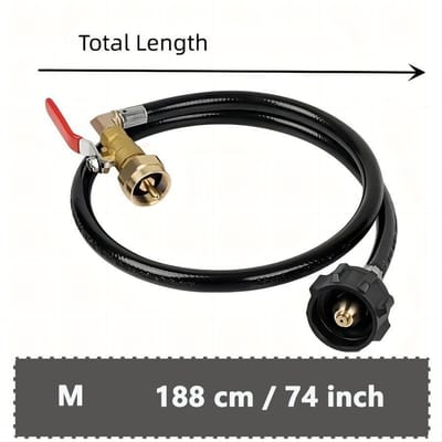 Kit d'adaptateur de remplissage de bouteille de propane 1 pièce avec tuyau de 3 pieds et valve d'arrêt de sécurité Remplissez facilement les bouteilles de 1 lb à partir des bouteilles de cuisine de 20 lb