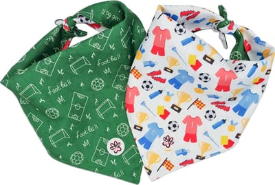 World Cup - WK 2026 Bandana Hond - Dubbelzijdige Hondenbandana - Groen - Voetbal - Eyes on the Ball - Paw My God! - Maat L