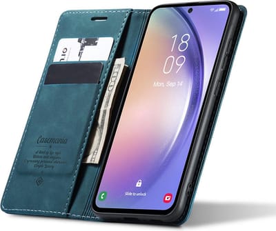 CaseMania Bookcase hoesje geschikt voor Samsung Galaxy A26 - Effen Groen - Kunstleer