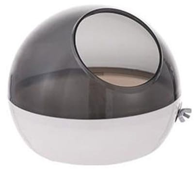 Wasbaar transparant hangend vogelhuisje -Hangende vogelbroedkast - Bijtbestendige vogelkooi/nest - Vogelkooi - Vogelhuisje - 15,5*15,5*12 cm - Geschikt voor grasparkieten, dwergpapegaaien, kanaries, enz. - Grijs, transparant