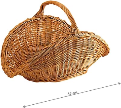 Natuurlijke Wicker Log Mand met Versterkte Handgreep
