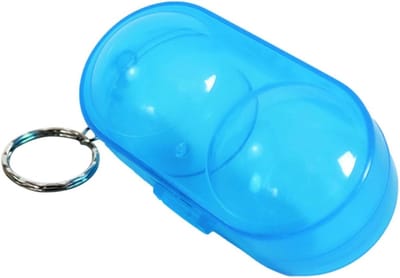 Balhouder - Tafeltennishouder - Sportaccessoire - Transparant ontwerp - Voor 2 ballen - Blauw