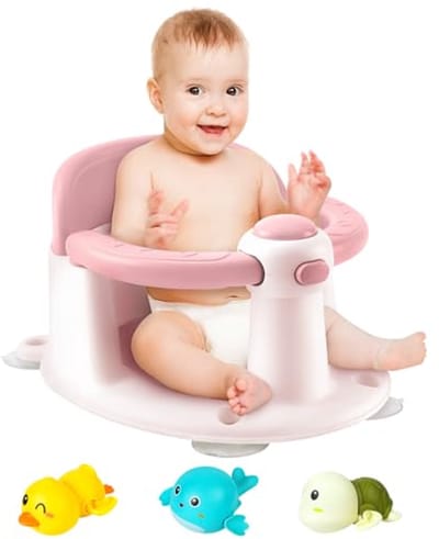 Babybadzitje voor 6 tot 24 maanden met 4 sterke zuignappen - Veilig en comfortabel voor bad en douche