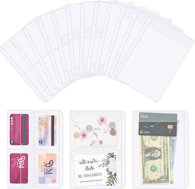 Binder Zakjes Set - Budget Enveloppen - Budget Beheer - Waterproof PVC Materiaal - A5 6 Gaten - Translucent