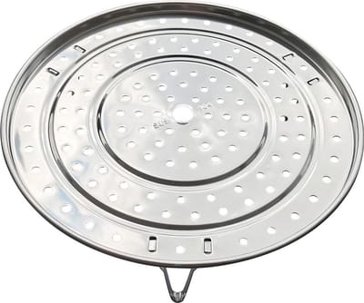 Stoomrek van 304 roestvrij staal (30 cm) met afneembare poten. Geschikt voor stoompannen, kookpannen, stoofpannen en koekenpannen.