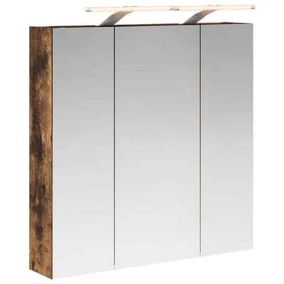 vidaXL Badkamer spiegelkast Gerookt eiken 70 x 14,5 x 70 cm