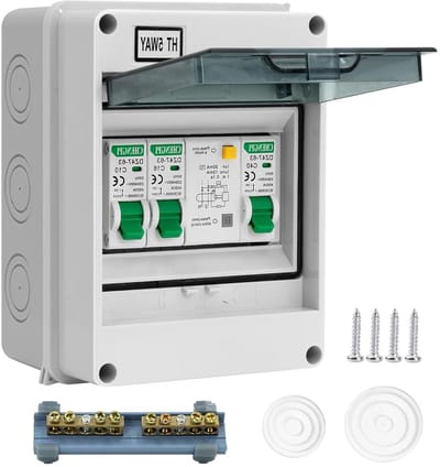 Waterdichte zekeringkast met lekschakelaar - AC 40A - Scheidingsschakelaar - 10A + 16A - Thuis en op kantoor - IP65-beveiliging.