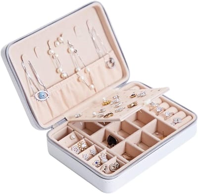 Sieraden Doos - Opbergtas Organizer - Sieraden Opbergen - Multifunctionele Indeling - Draagbaar - Wit