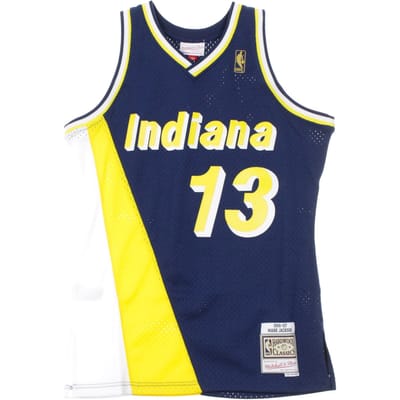 Basketbaltanktop voor heren Nba Swingman Jersey Mark Jackson No.13 1996-97 Indpac Road Originele teamkleuren