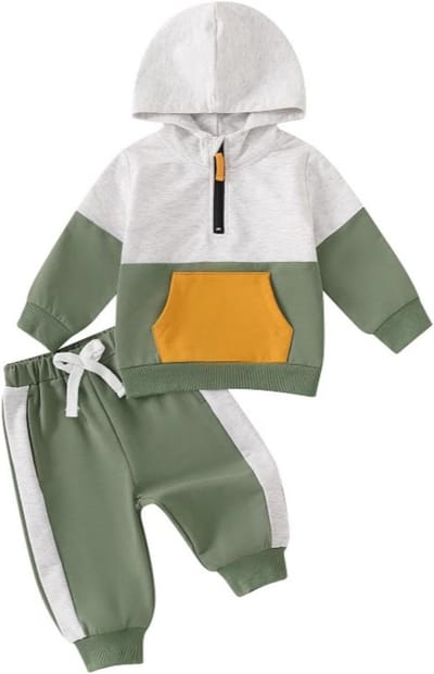 Lange Mouwen Hoodie en Broek Set voor Baby Jongens - Herfst en Winter Kleding voor 3 Maanden tot 3 Jaar, Comfortabele Babyoutfit en Mode voor Jongens