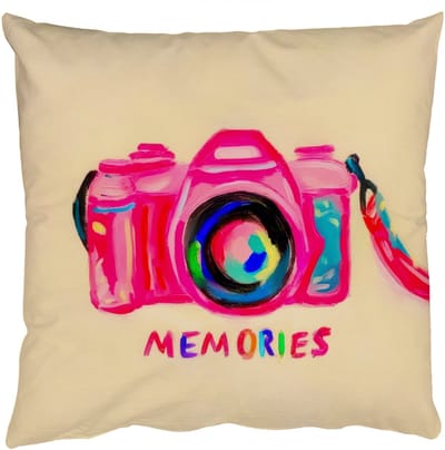 Sierkussens - Kussentjes Woonkamer - 50x50 cm - Camera - Memories - Roze - Geschilderd
